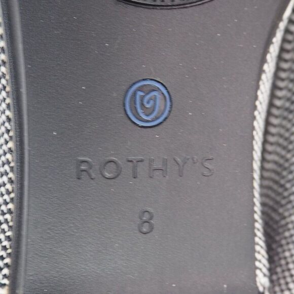 Rothy's The Flat Round Toe Ballet Flats "Captoe Black" Women's 8 - Picture 9 of 11